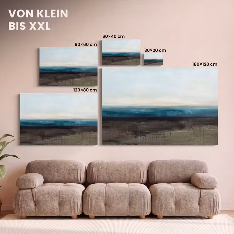 Abstract - Landschap - Horizon - Blauw - Modern canvas 2cm klein -Xsfeer8_DE