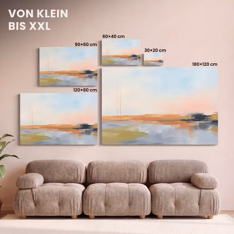 Abstract - Landschap - Horizon - Modern - Kleurrijk canvas 2cm klein -Xsfeer8_DE