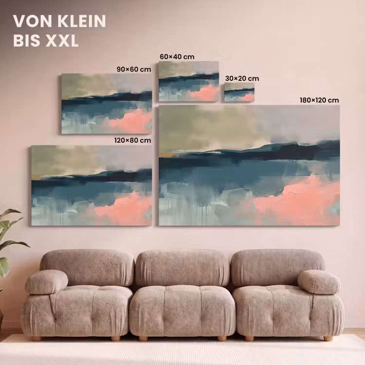 Abstract - Landschap - Kunst - Modern - Groen - Blauw canvas 2cm klein -Xsfeer8_DE
