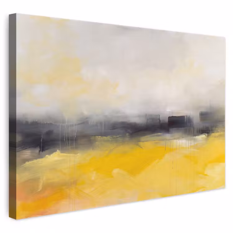 Abstract - Landschap - Modern - Geel canvas 2cm klein -3d