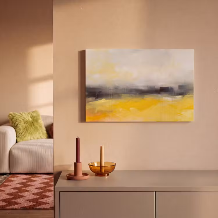 Abstract - Landschap - Modern - Geel canvas 2cm klein -sfeer1