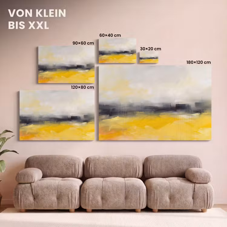 Abstract - Landschap - Modern - Geel canvas 2cm klein -Xsfeer8_DE