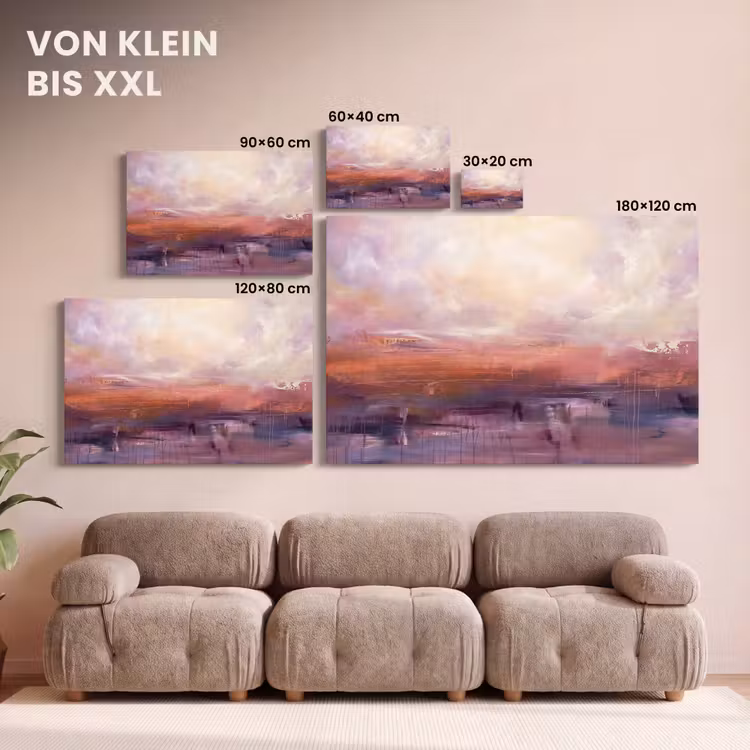 Abstract - Landschap - Modern - Paars - Oranje canvas 2cm klein -Xsfeer8_DE