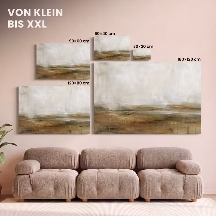 Abstract - Landschap - Natuur - Beige - Bruin canvas 2cm klein -Xsfeer8_DE