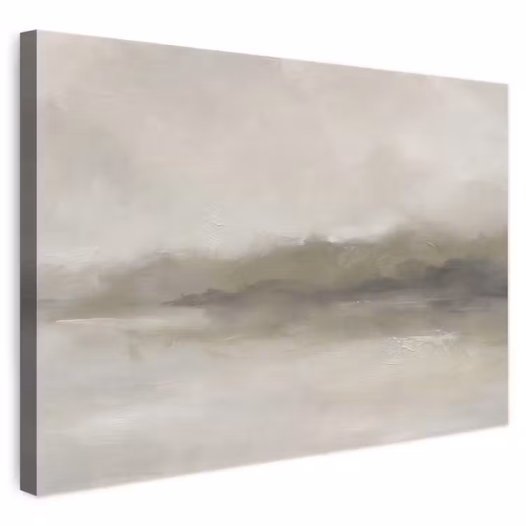 Abstract - Landschap - Nevel - Modern - Grijs canvas 2cm klein -3d