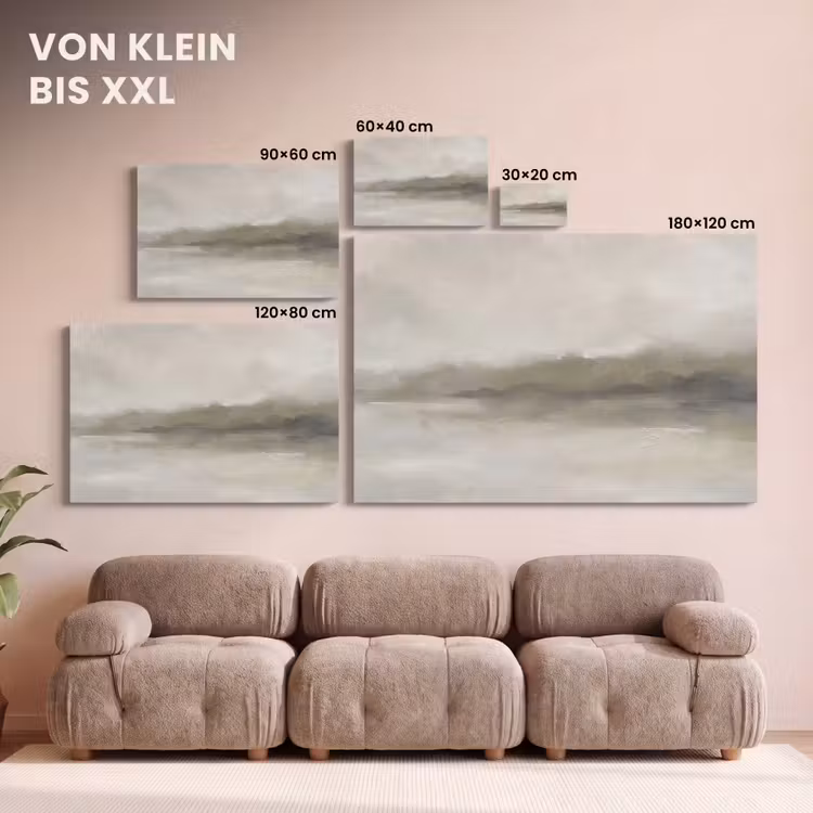 Abstract - Landschap - Nevel - Modern - Grijs canvas 2cm klein -Xsfeer8_DE
