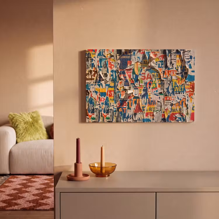 Abstract - Gelaagd papier - Urban - Modern - Kleurrijk canvas 2cm klein -sfeer1