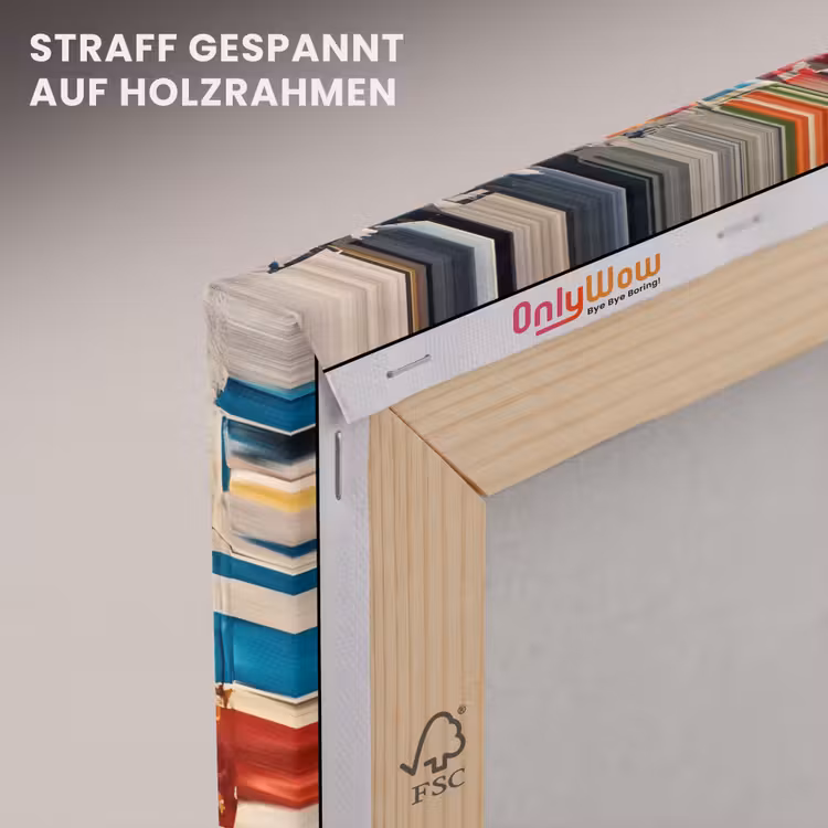 Abstract - Gelaagd papier - Urban - Modern - Kleurrijk canvas 2cm klein -uniquesellingpoint_afwerking-onlywow_DE