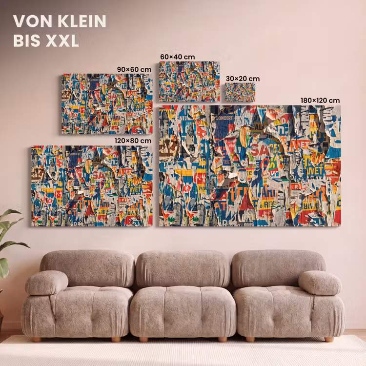 Abstract - Gelaagd papier - Urban - Modern - Kleurrijk canvas 2cm klein -Xsfeer8_DE