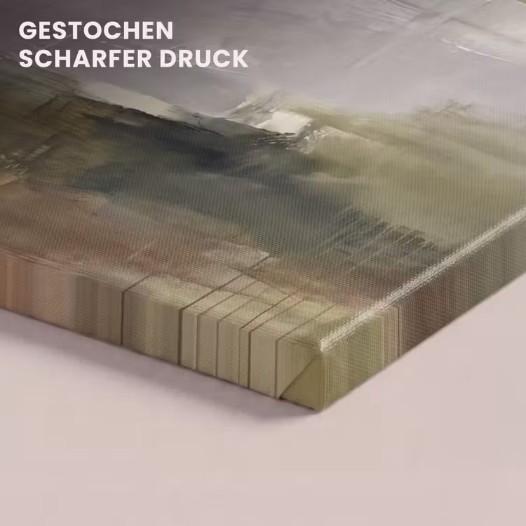 Abstract - Gelaagd - Kunst - Modern - Grijs-Groen canvas 2cm klein -closeup_print_DE