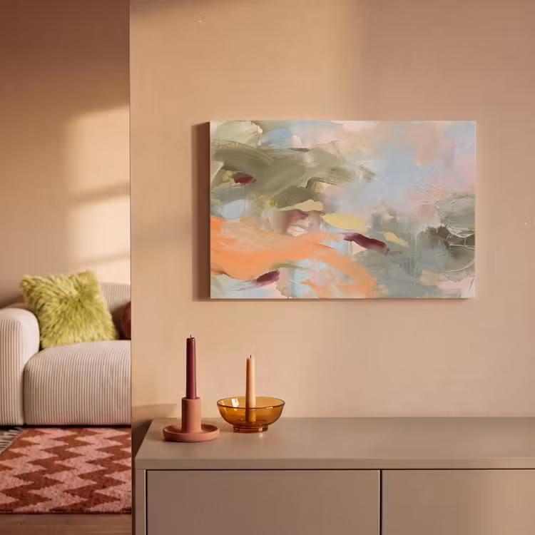 Abstract - Borstelstreken - Kunst - Modern - Pastel canvas 2cm klein -sfeer1