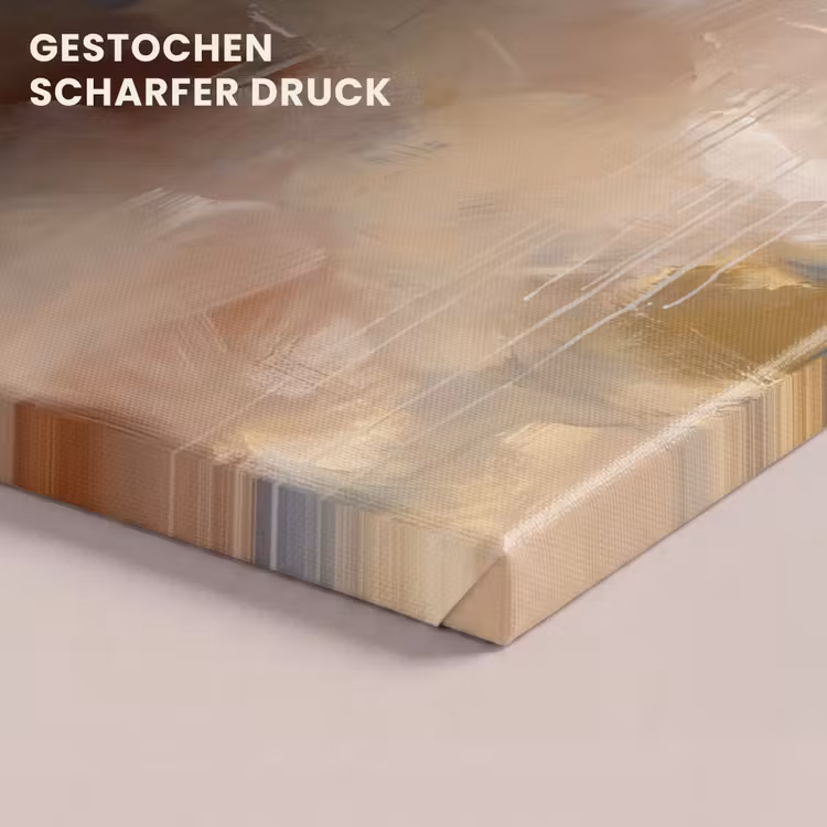 Abstract - Borstelstreken - Modern - Beige - Kunst canvas 2cm klein -closeup_print_DE