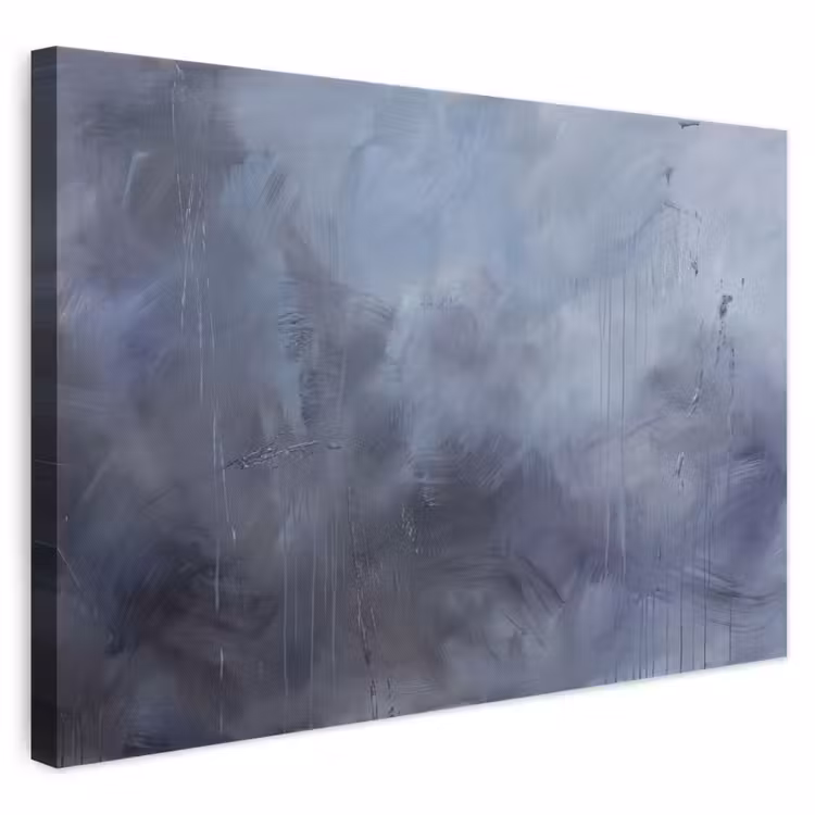 Abstract - Kwaststreken - Modern - Kunst - Grijs canvas 2cm klein -3d