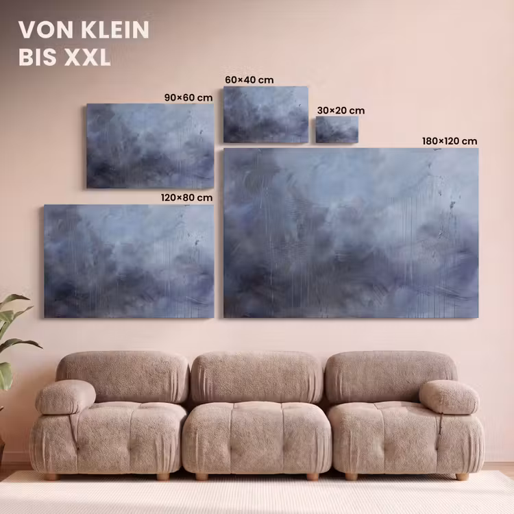 Abstract - Kwaststreken - Modern - Kunst - Grijs canvas 2cm klein -Xsfeer8_DE