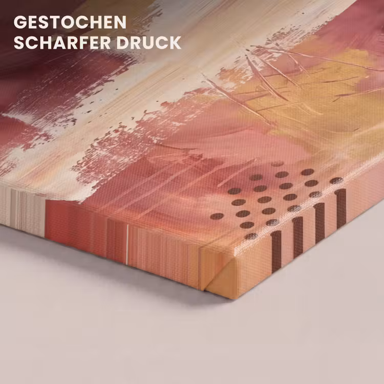 Abstract - Rood - Goud - Modern - Kunst canvas 2cm klein -closeup_print_DE