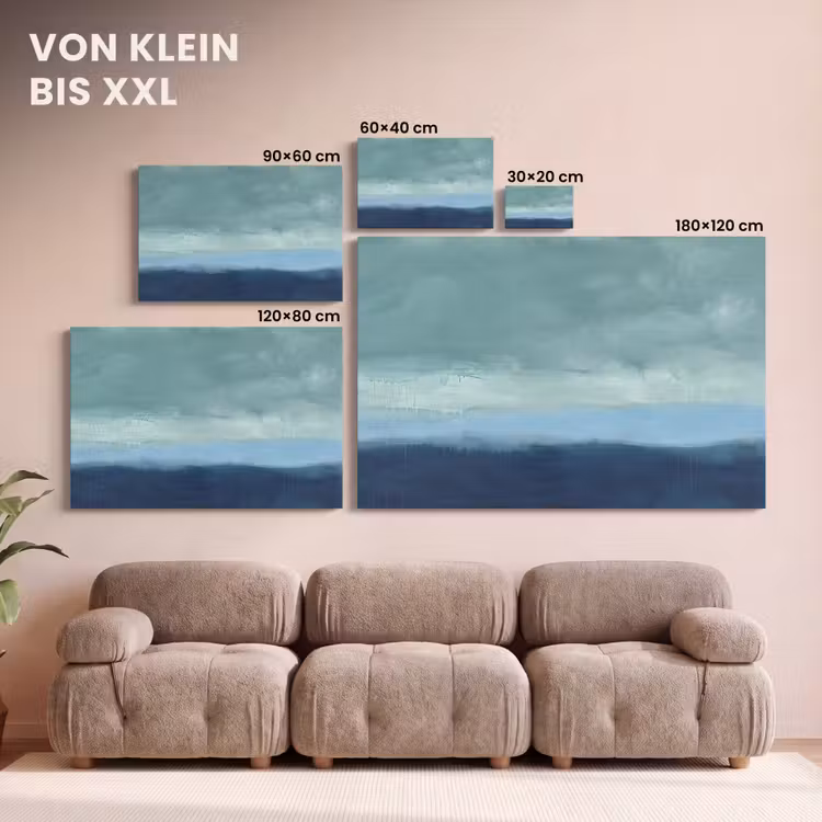 Abstract - Lagen - Rust - Modern - Blauw canvas 2cm klein -Xsfeer8_DE