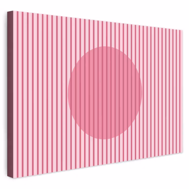 Abstract - Strepen - Ovaal - Roze - Modern canvas 2cm klein -3d