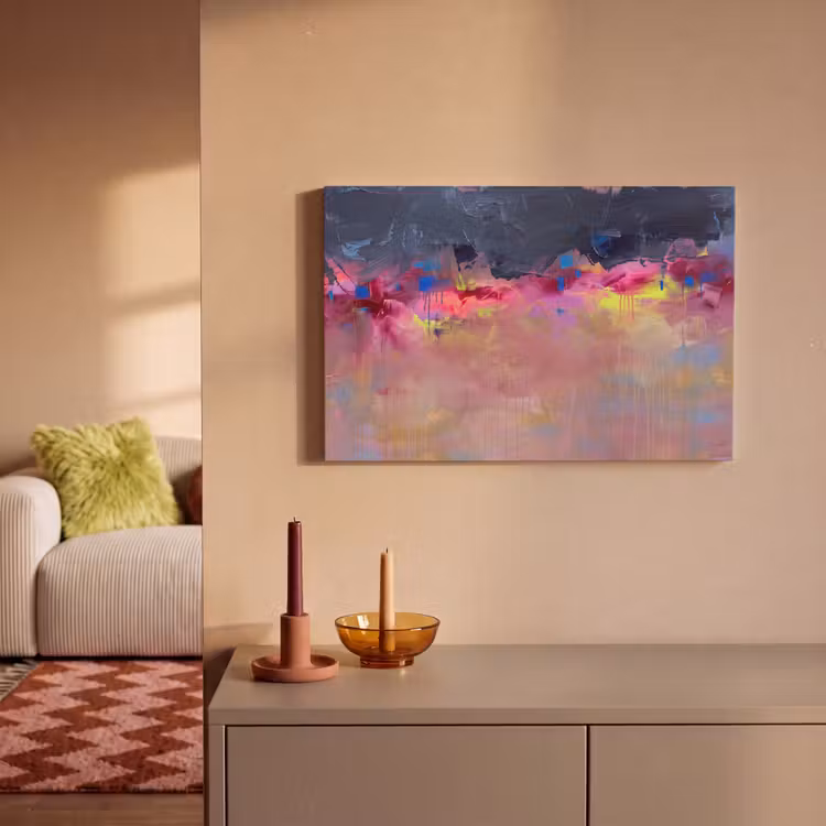 Abstract - Textuur - Kleuren - Modern - Roze canvas 2cm klein -sfeer1
