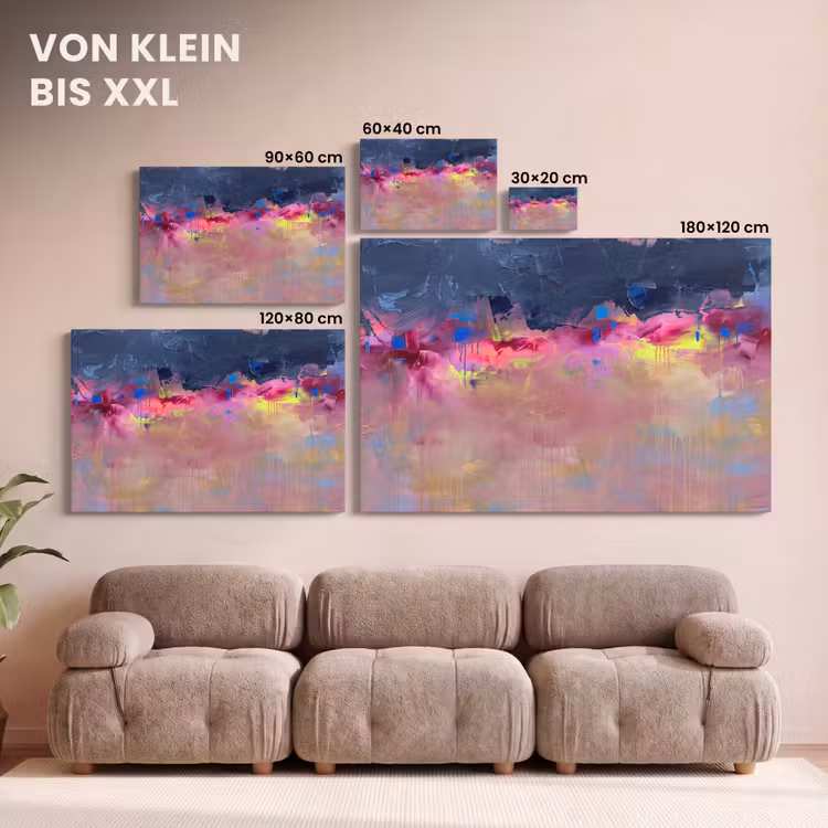 Abstract - Textuur - Kleuren - Modern - Roze canvas 2cm klein -Xsfeer8_DE