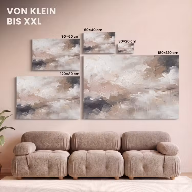 Abstract - Textuur - Kunst - Modern - Beige canvas 2cm klein -Xsfeer8_DE