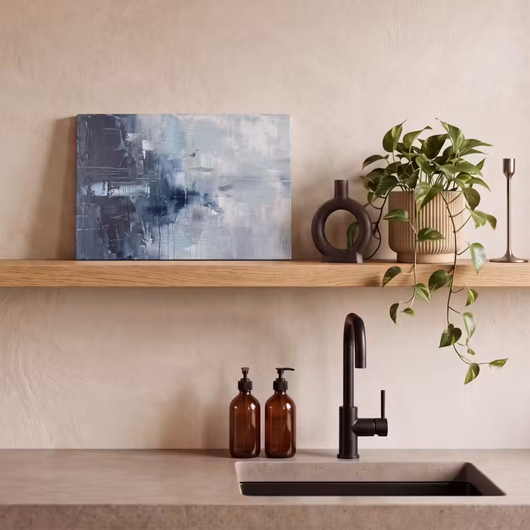 Abstract - Textuur - Kunst - Modern - Blauw canvas 2cm klein -sfeer3