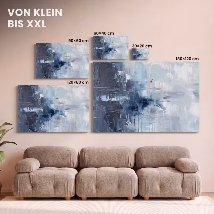 Abstract - Textuur - Kunst - Modern - Blauw canvas 2cm klein -Xsfeer8_DE