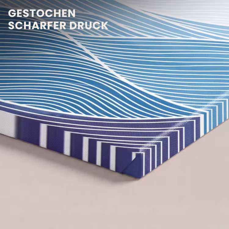 Abstract - Golven - Patroon - Blauw - Modern canvas 2cm klein -closeup_print_DE