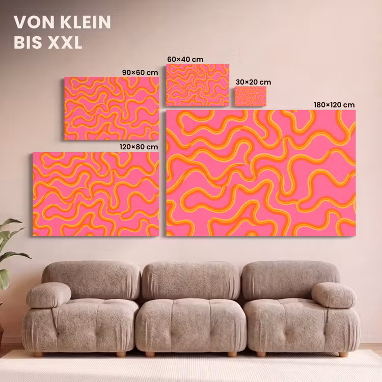Abstract - Golvende lijnen - Modern - Kleurrijk canvas 2cm klein -Xsfeer8_DE