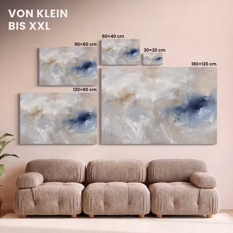 Abstract - Wolken - Sfeer - Modern - Beige canvas 2cm klein -Xsfeer8_DE