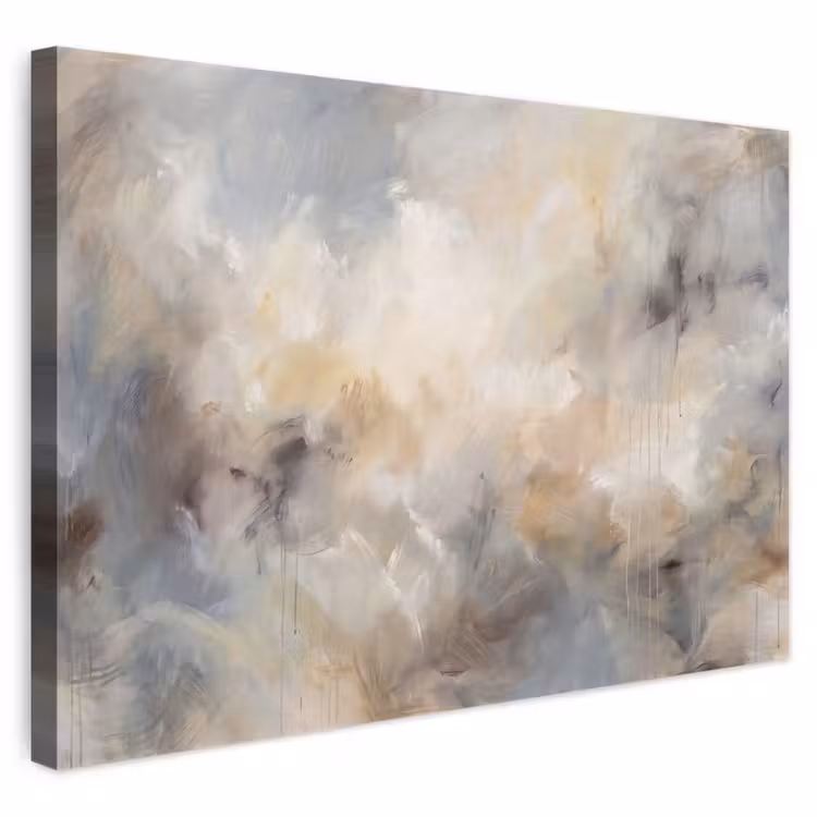 Abstract - Wolken - Sfeervol - Beige - Grijs canvas 2cm klein -3d
