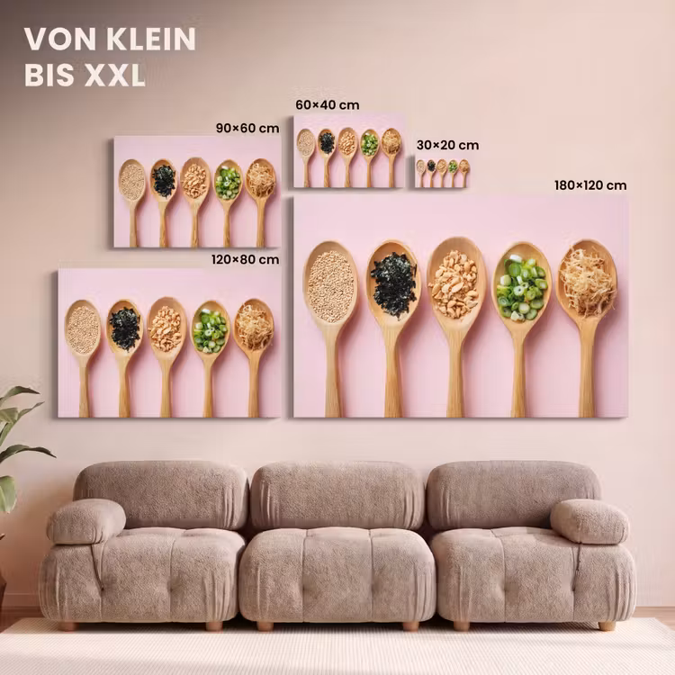 Ingrediënten - Lepels - Hout - Roze canvas 2cm klein -Xsfeer8_DE