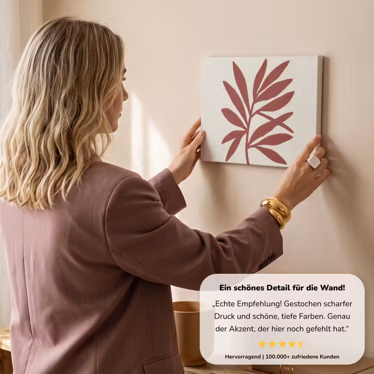 Tak - Bladeren - Rood canvas 2cm klein -Xsfeer7_DE