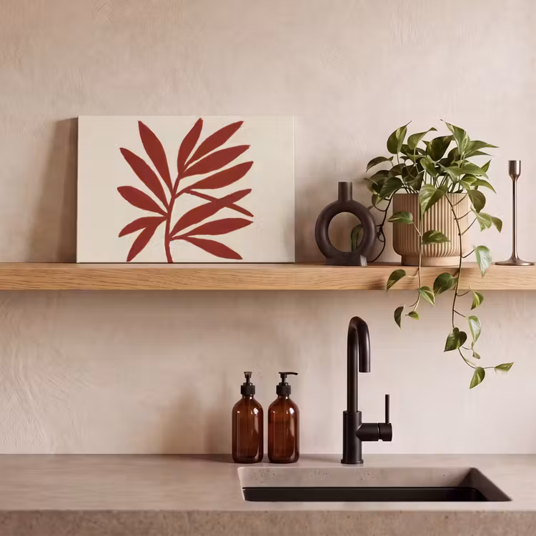 Tak - Bladeren - Rood canvas 2cm klein -sfeer3