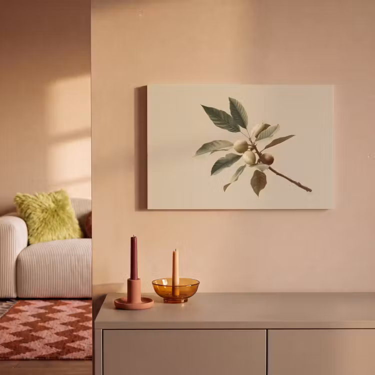 Tak - Groene Bladeren - Vruchten canvas 2cm klein -sfeer1