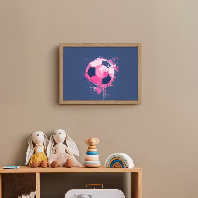 Abstract - Voetbal - Spatten - Roze Light Box met batterij (Wandlamp kind) middel -sfeer2_kind