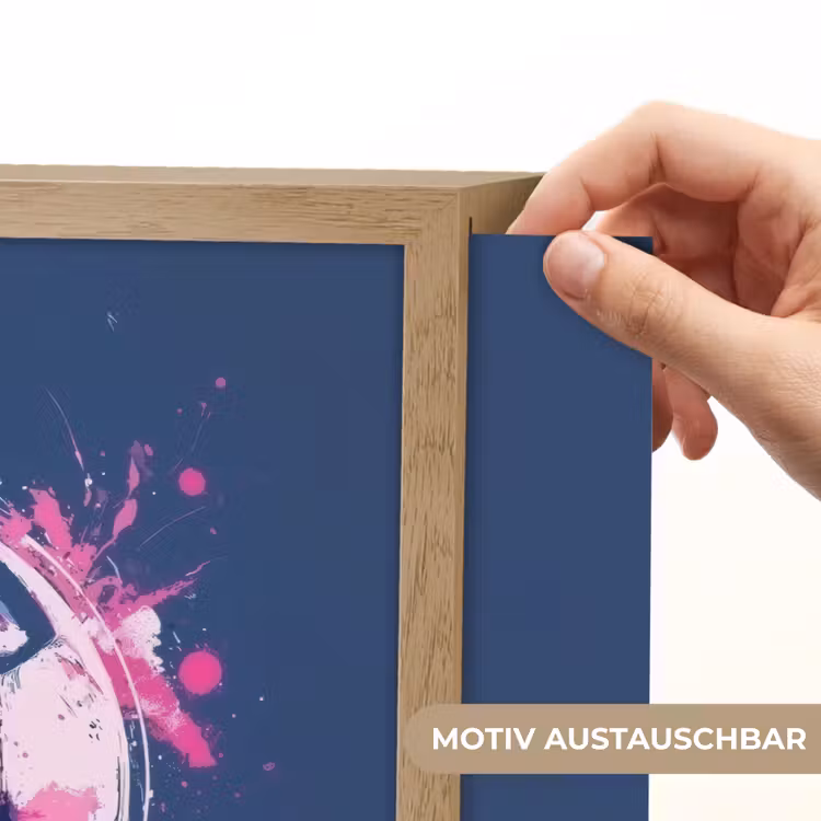Abstract - Voetbal - Spatten - Roze Light Box met batterij (Wandlamp kind) middel -USP_websiteprintDE