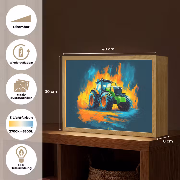 Abstract - Tractor - Groen Light Box met batterij (Wandlamp kind) middel -USP_websiteoverzichtDE