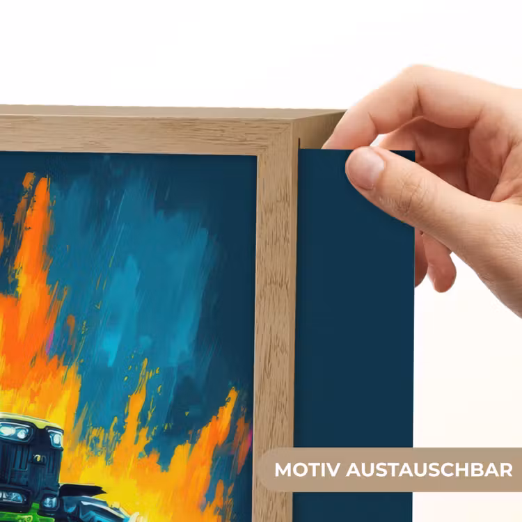 Abstract - Tractor - Groen Light Box met batterij (Wandlamp kind) middel -USP_websiteprintDE
