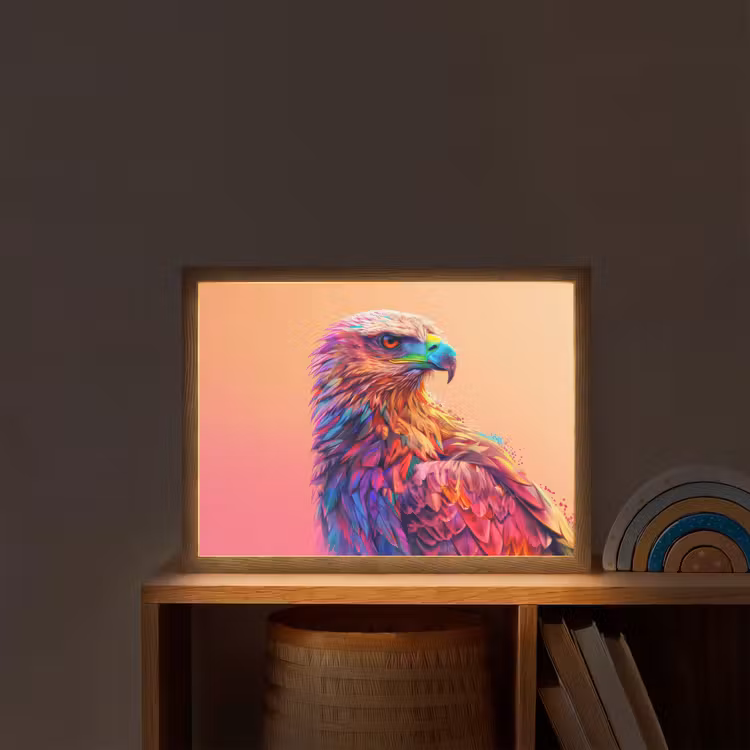 Arend - Vogel - Kleurrijk - Dier Light Box met batterij (Wandlamp kind) middel -sfeer1_kind