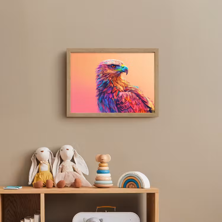Arend - Vogel - Kleurrijk - Dier Light Box met batterij (Wandlamp kind) middel -sfeer2_kind