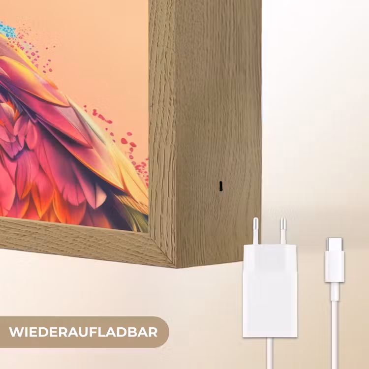 Arend - Vogel - Kleurrijk - Dier Light Box met batterij (Wandlamp kind) middel -USP_websiteoplaadbaarDE