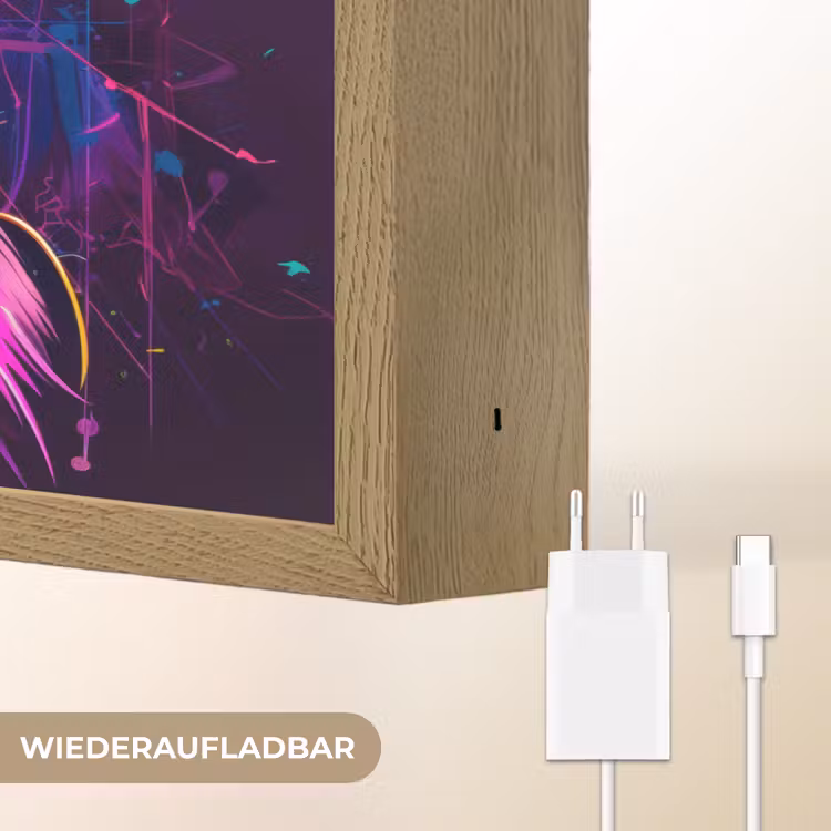 Aap - Koptelefoon - Muziek - Kleurrijk Light Box met batterij (Wandlamp kind) middel -USP_websiteoplaadbaarDE