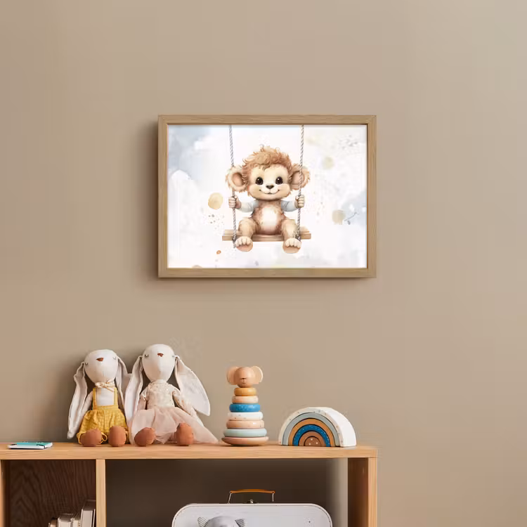 Aap - Dier - Kinderen Light Box met batterij (Wandlamp kind) middel -sfeer2_kind