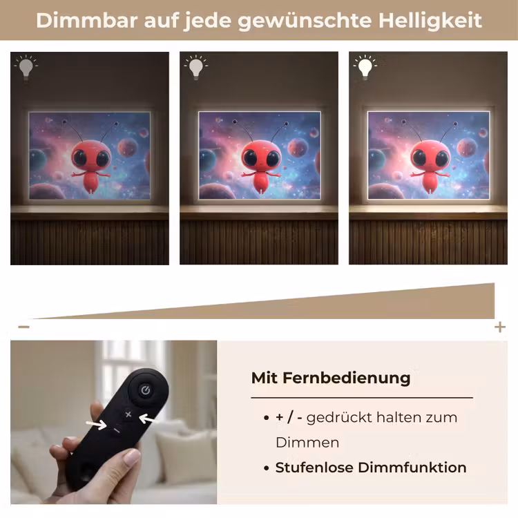 Buitenaards wezen - Rood - Planeten Light Box met batterij (Wandlamp kind) middel -USP_dimbaarDE