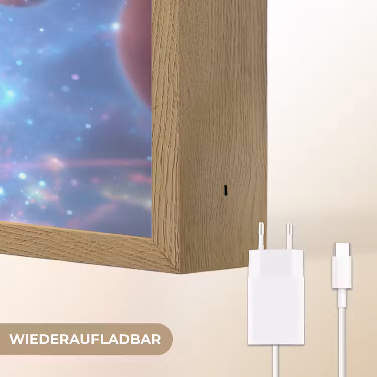 Buitenaards wezen - Rood - Planeten Light Box met batterij (Wandlamp kind) middel -USP_websiteoplaadbaarDE