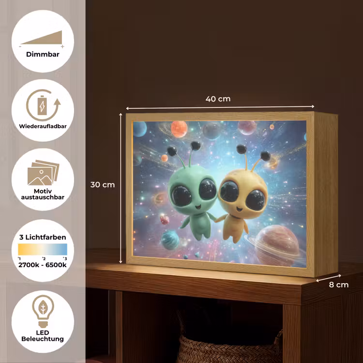 Aliens - Ruimte - Planeten Light Box met batterij (Wandlamp kind) middel -USP_websiteoverzichtDE