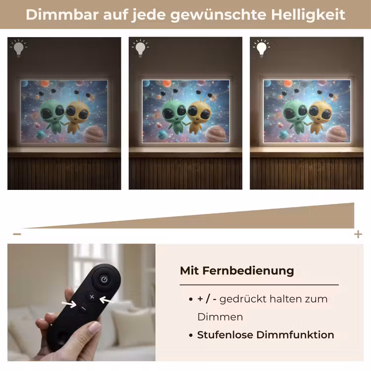 Aliens - Ruimte - Planeten Light Box met batterij (Wandlamp kind) middel -USP_dimbaarDE