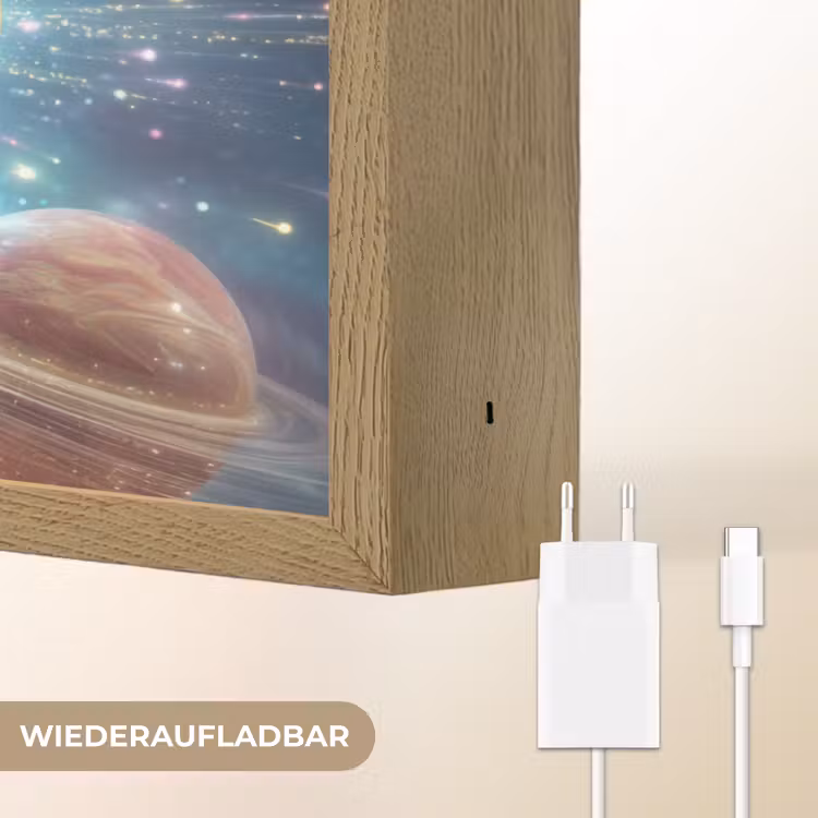 Aliens - Ruimte - Planeten Light Box met batterij (Wandlamp kind) middel -USP_websiteoplaadbaarDE