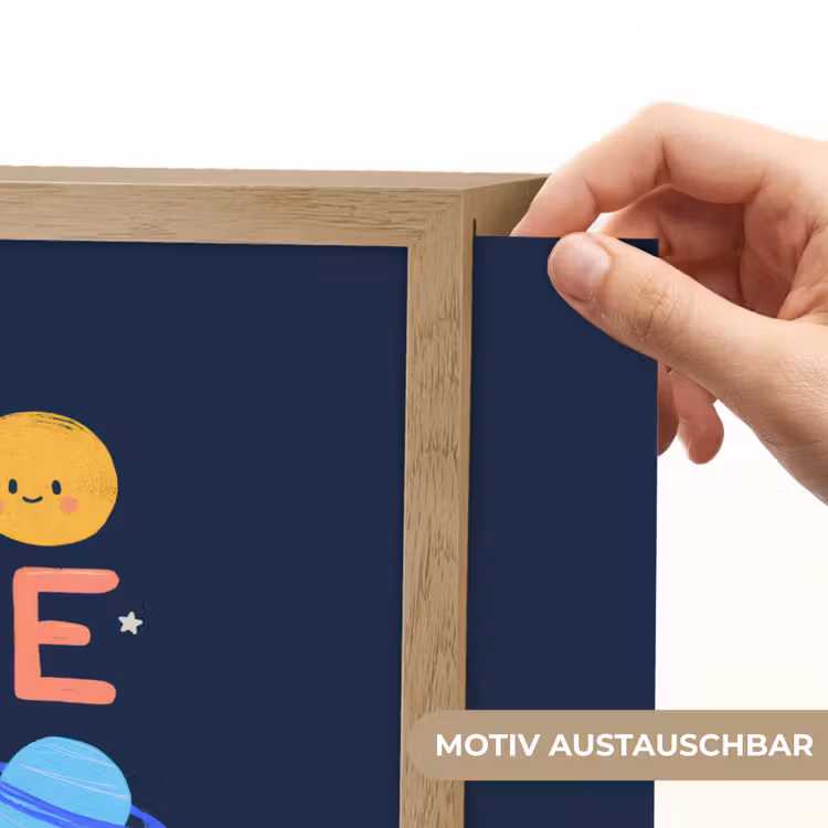 Astronaut - Ruimte - Planeten Light Box met batterij (Wandlamp kind) middel -USP_websiteprintDE