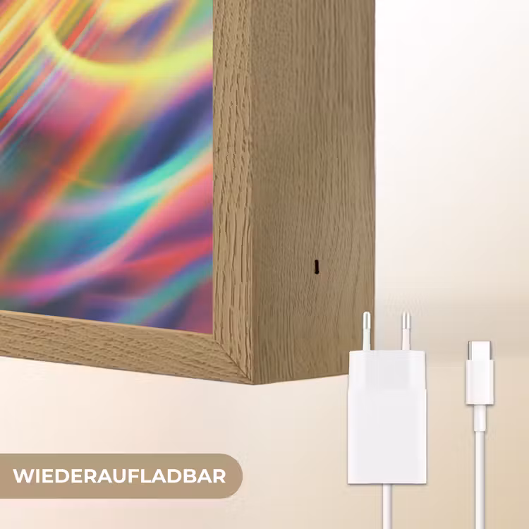 Astronaut - Ruimte - Skateboard - Kleurrijk Light Box met batterij (Wandlamp kind) middel -USP_websiteoplaadbaarDE